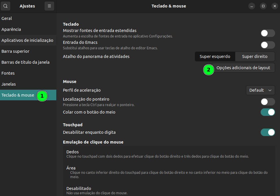 Teclado e Mouse Teclado e Mouse